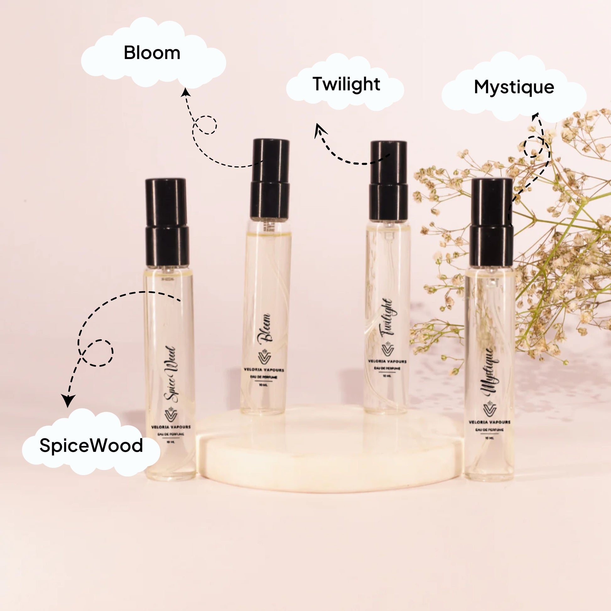 The Elegance Ensemble - 4 Sophisticated Fragrances for Women, 10ml Each - Grace & Poise